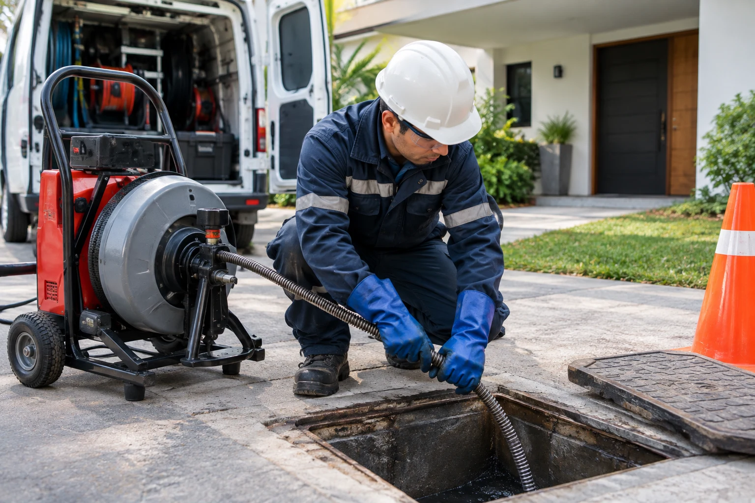 Técnico de Aqua Gasfiter realizando una inspección