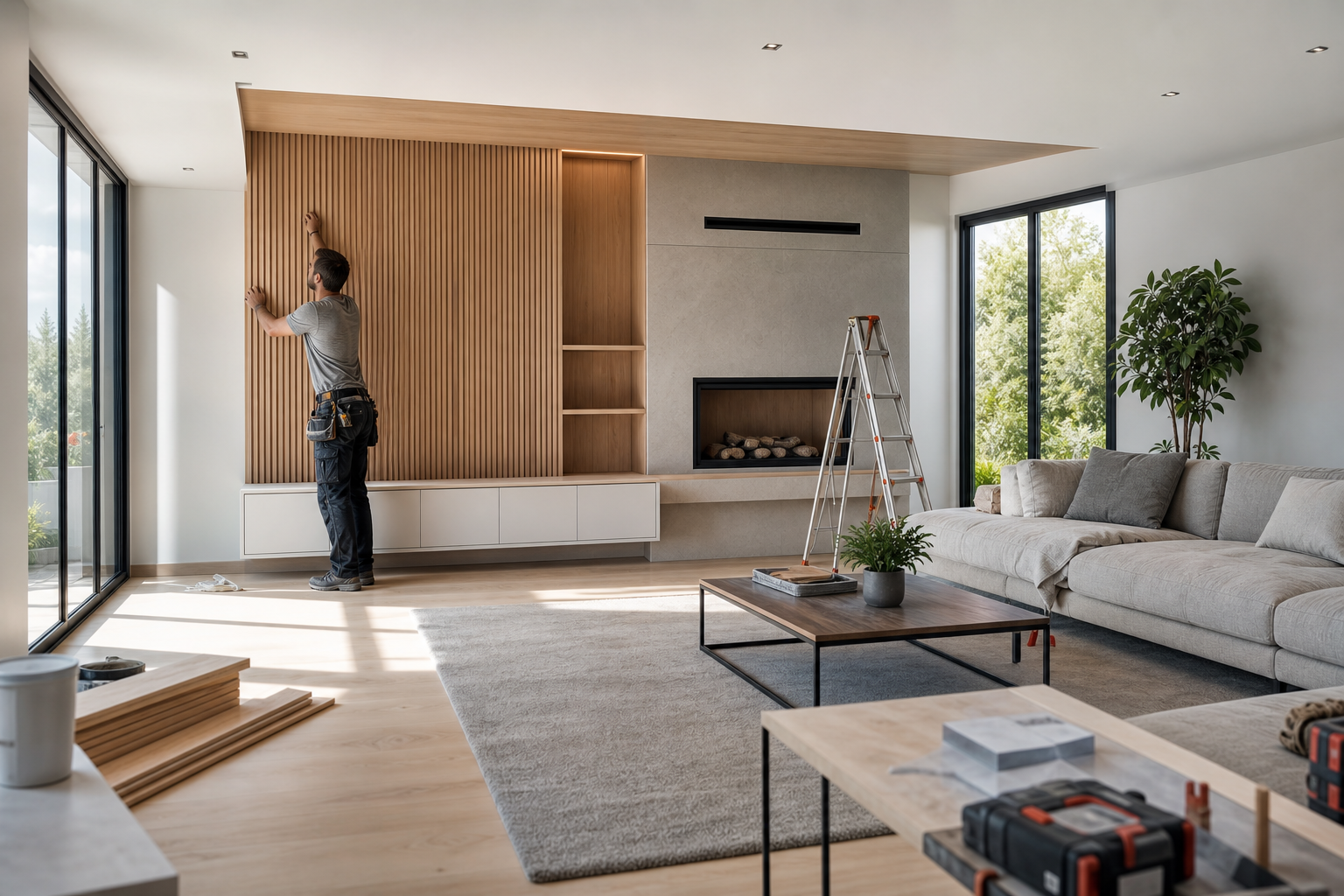 Construcción y remodelación de living