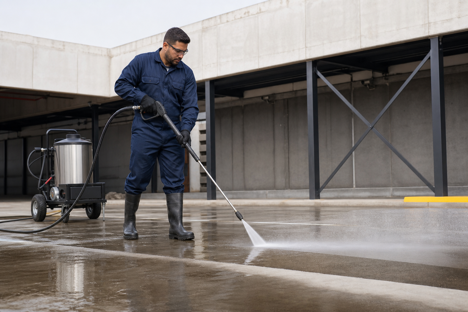 Limpieza de pisos con Hidrojet